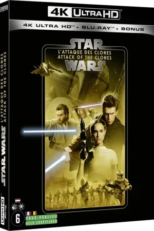 Disponible maintenant | Star Wars, épisode II : L'Attaque des Clones (1 Blu-ray UHD 4K + 1 Blu-ray + bonus) Disques Blu-ray films