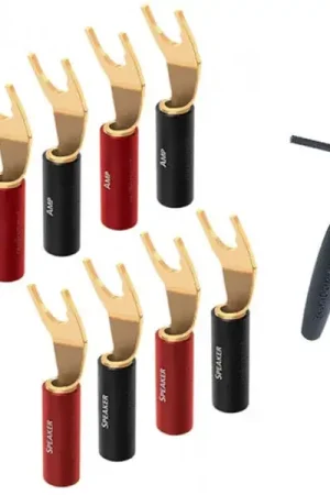 Super prix - Audioquest SureGrip 100 Spade Gold (lot de 8) Fiches bananes et fourches