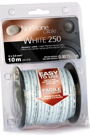 NorStone W250 White (bobine de 10 m) Câbles d'enceintes en bobine - Qualité professionnelle