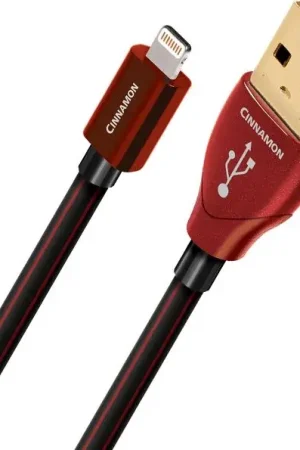 Retour gratuit | Audioquest Cinnamon USB A vers Lightning (1,5 m) Câbles USB