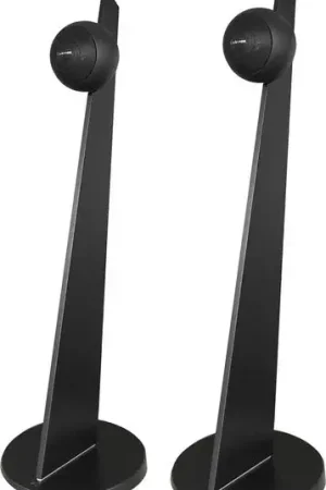 Dernières pièces | Cabasse iO3 Noir mat sur pied noir et socle noir (la paire) Enceintes satellites