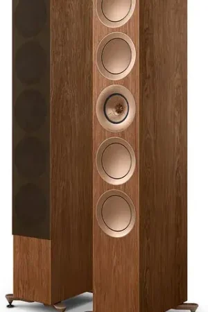 Direct usine | KEF R11 Meta Noyer Clair (la paire) Enceintes colonne