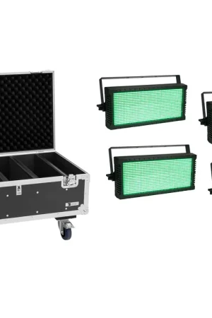 Ajoutez au panier - EUROLITE Set 4x LED Strobe SMD PRO 864 DMX RGB + Flightcase