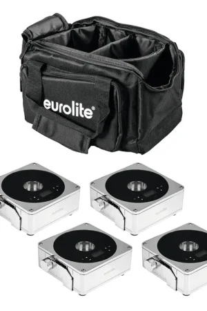 Très bien noté | EUROLITE Jeu 4 x AKKU Flat Light 1 chrome + sac souple