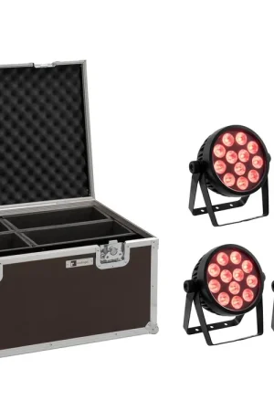 Réduction spéciale | EUROLITE Jeu 4 x LED 7C-12 Silent Slim Spot + mallette