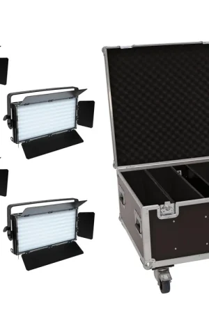 Dernières unités | EUROLITE Jeu 4 x panneau LED PLL-480 QCL + mallette