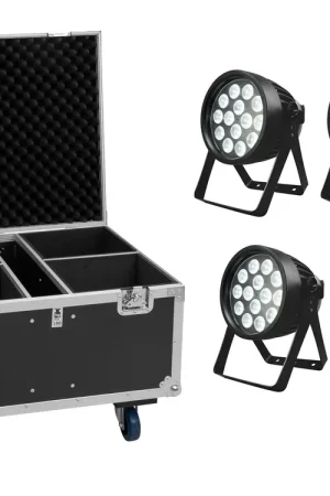 Très populaire - EUROLITE Set 4x LED IP PAR 14x8W QCL + Flightcase