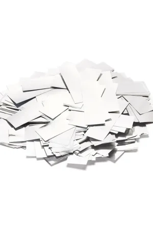 TCM FX Confettis métallisés rectangulaires 55 x 18 mm, blanc, 1 kg - Promo exceptionnelle