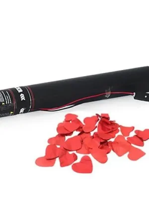 Prix réduit - TCM FX Canon à confettis électrique 50 cm, c?urs rouges