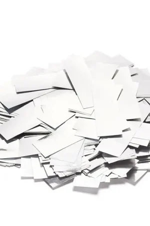 TCM FX Confettis Slowfall rectangulaires 55 x 18 mm, blanc/argent, 1 kg | Direct usine