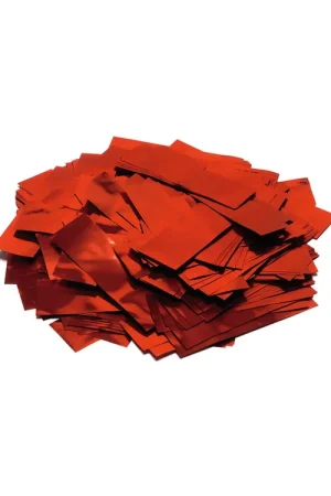 Réduction - TCM FX Confettis métallisés rectangulaires 55 x 18 mm, rouge, 1 kg