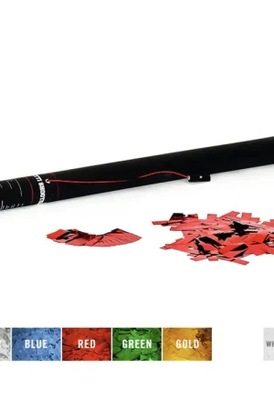TCM FX Canon à confettis électrique 80 cm, rouge métallique - Prix imbattable