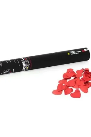 TCM FX Canon à confettis 50 cm, c?urs rouges | Promo exceptionnelle