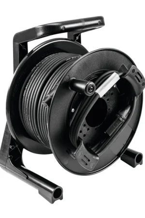 PSSO Enrouleur de câble DMX XLR 30 m noir Neutrik 2 x 0,22 - Plébiscité par les clients