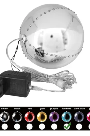 Déstockage - EUROPALMS Boule de neige LED 15 cm, bleu glace
