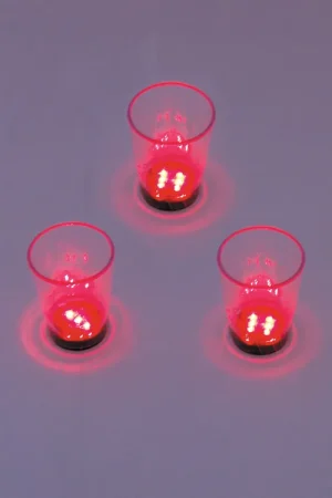 Nouveau chez nous | EUROPALMS Verre LED 2 cl à dés, rouge, 3x