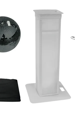 Super offre | EUROLITE Boule à facettes 50 cm noire à Stage Stand variable + housse noire