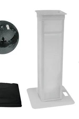 Commandez en ligne | EUROLITE Boule à facettes 30 cm noire à Stage Stand variable + housse noire