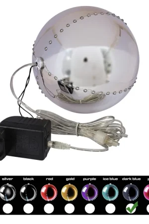 EUROPALMS Boule de neige LED 15 cm, bleu foncé - Bon prix
