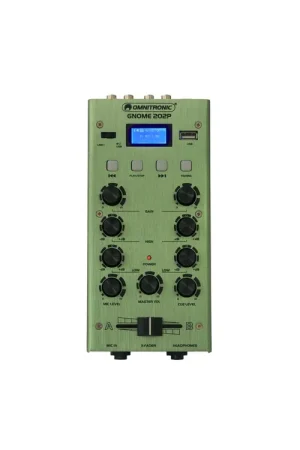 Tendance - OMNITRONIC Mini table de mixage verte GNOME-202P