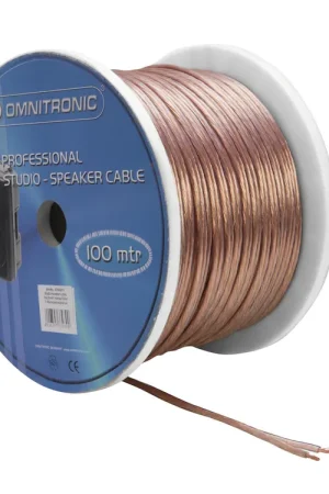 Réduction spéciale | OMNITRONIC Câble de haut-parleur 2 x 2,5 100 m transparent