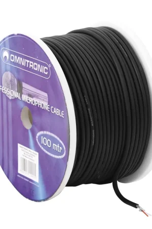 Disponible - OMNITRONIC Câble de microphone 2 x 0,22 100 m noir