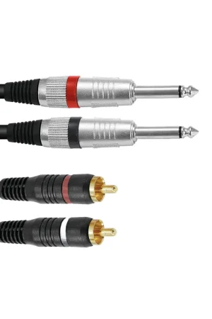 Ajoutez au panier | OMNITRONIC Câble adaptateur 2 x prise jack / 2 x RCA 3 m noir