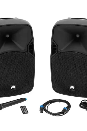 Derniers jours | OMNITRONIC Jeu d'enceintes actives XFM-212AP à 2 voies et microphone sans fil