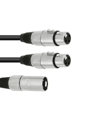 Haute qualité - OMNITRONIC Câble adaptateur XLR(M) / 2 x XLR(F) 0,5 m noir