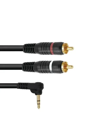 Tout juste ajouté - OMNITRONIC Câble adaptateur 3,5 prise jack 90°/2 x RCA 1,5 m