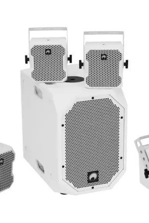 Soldes - OMNITRONIC Ensemble BOB-10A blanc + 4 x BOB-4 blanc