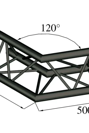 ALUTRUSS Coin 2 voies 120° noir S-PAC 22 TRILOCK | Préféré des clients