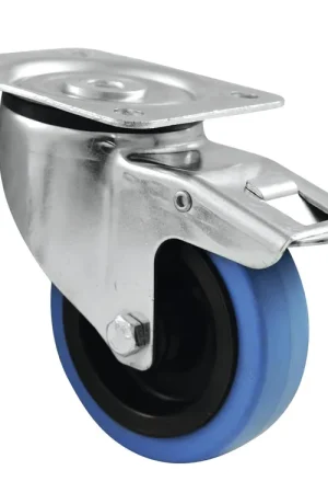 Déstockage - ROADINGER Roue pivotante 100 mm BLUE WHEEL à frein