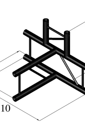 ALUTRUSS Élément en T 4 voies BILOCK BQ2-SPAT42V noir - Produit phare