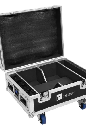 ROADINGER Flightcase 4 x AKKU IP UP-4 QuickDMX avec fonction de recharge - Vente flash