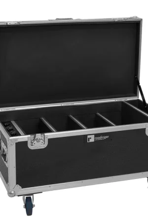 ROADINGER Flightcase 4x AKKU Multiflood IP 8x10W RGBW Wash CRMX with charging function - Direct fabricant