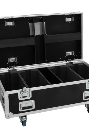 Offre exclusive | ROADINGER Flightcase HIGHLINE 4x Multiflood Pro IP SMD RGBW Strobe/Wash MK2, with wheels