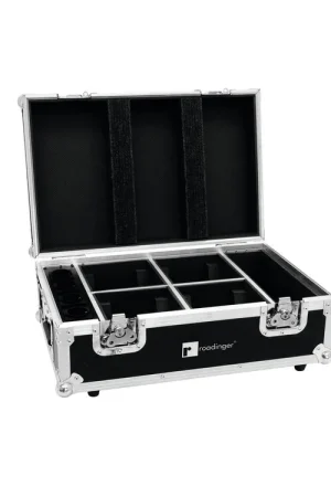 ROADINGER Flightcase 4 x AKKU TL-3 Trusslight QuickDMX avec fonction de recharge | Recommandé