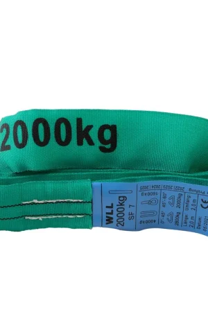Très bien noté | SHZ Élingue ronde longueur 2 m / 2000 kg, conforme à la norme EN 1492-2 SF7 vert