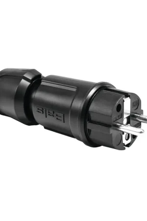 Livraison express | BALS Contact de protection fiche résistante aux chocs noire MK2