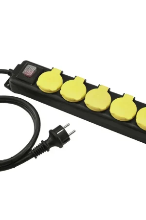 Bonne affaire | EUROLITE Bloc multiprise 6 prises IP44 noir 1,5 m