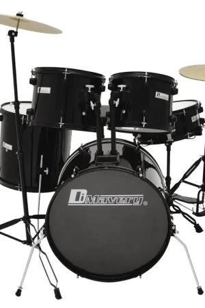 DIMAVERY Ensemble de percussions DS-200, noir - Offre flash