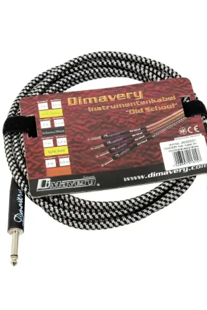 Bon prix - DIMAVERY Câble d'instrument, 3 m, noir/argent