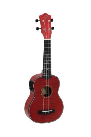 DIMAVERY Ukulélé soprano UK-100, flamed red - Coup de cœur