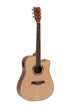 Disponible à la commande | DIMAVERY Guitare folk JK-500, Cutaway, nature
