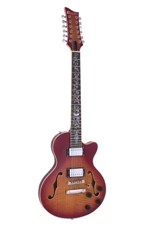 Disponible maintenant | DIMAVERY Guitare électrique LP-612, flamed sunburst