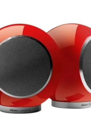 elipson planet L rouge laqué enceintes compactes la paire - Prix bas