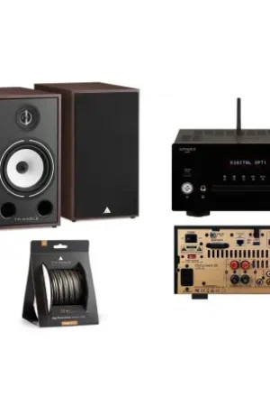 TRIANGLE BR03 NOYER + ADVANCE MY CONNECT 60 NOIR ampli connecté + cable HP Triangle 2x5m | Offre spéciale
