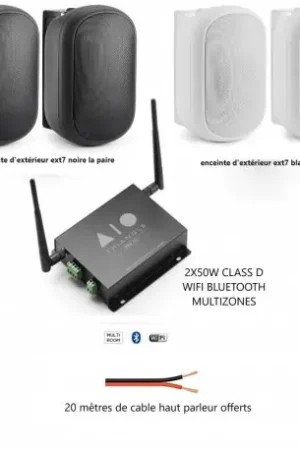 PACK TRIANGLE AIO PRO 50 + 2 HP d exterieur triangle ext 7 noir ou blanc la paire - Qualité premium