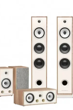 triangle pack 5.0 br08 enceinte colonne + brc1 voie centrale + br03 enceinte bibliotheque CHENE CLAIR | Tout juste disponible